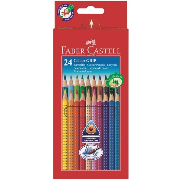 Faber-Castell 24 Colour Grip 2001 -kynää (112424) ryhmässä URHEILU, VAPAA-AIKA JA HARRASTUS / Harrastus / Maalaa ja piirrä / Kynät, liidut ja tussit @ TP E-commerce Nordic AB (D13751)