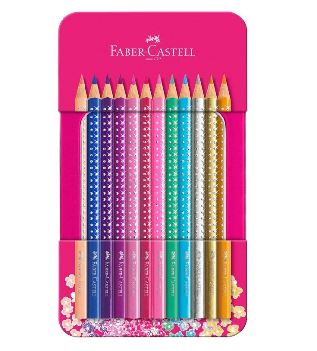 Faber-Castell Säihkyvä värikynä, 12 kpl tinalaatikossa (201737) ryhmässä URHEILU, VAPAA-AIKA JA HARRASTUS / Harrastus / Maalaa ja piirrä / Kynät, liidut ja tussit @ TP E-commerce Nordic AB (D13756)