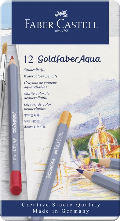 Faber-Castell Akvarelli. lyijykynä. Goldfaber Aqua tin (12 kpl) (114612) (114612) ryhmässä URHEILU, VAPAA-AIKA JA HARRASTUS / Harrastus / Maalaa ja piirrä / Kynät, liidut ja tussit @ TP E-commerce Nordic AB (D13765)