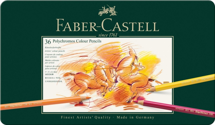 Faber-Castell Polychromos värikynä, 36 kpl (110036) ryhmässä URHEILU, VAPAA-AIKA JA HARRASTUS / Harrastus / Maalaa ja piirrä / Kynät, liidut ja tussit @ TP E-commerce Nordic AB (D13791)