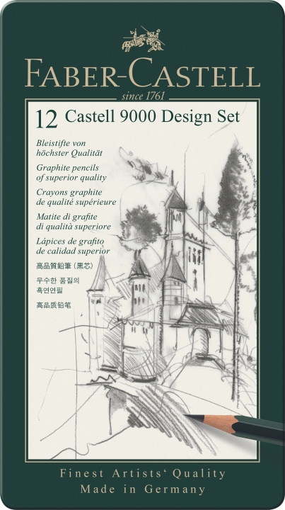 Faber-Castell Grafiittikynä Castell 9000 Design set (119064) ryhmässä URHEILU, VAPAA-AIKA JA HARRASTUS / Harrastus / Maalaa ja piirrä / Kynät, liidut ja tussit @ TP E-commerce Nordic AB (D13841)