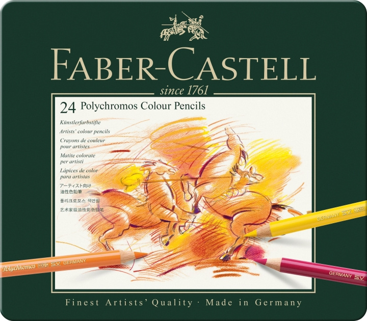 Faber-Castell Polychromos värikynä, 24 kpl (110024) ryhmässä URHEILU, VAPAA-AIKA JA HARRASTUS / Harrastus / Maalaa ja piirrä / Kynät, liidut ja tussit @ TP E-commerce Nordic AB (D13905)