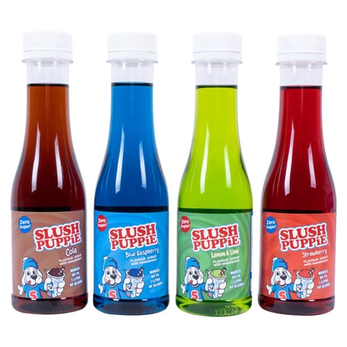 Fizz Creations SLUSH PUPPiE Zero Sugar 4 Pack siirappi - 180ml ryhmässä KOTI, TALOUS JA PUUTARHA / Keittiövälineet / Viini & Juoma-tarvikkeet @ TP E-commerce Nordic AB (D14003)