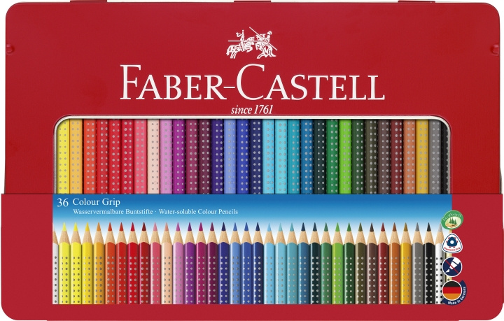 Faber-Castell Värikynä Colour Grip -purkki 36 kpl (112435) ryhmässä URHEILU, VAPAA-AIKA JA HARRASTUS / Harrastus / Maalaa ja piirrä / Kynät, liidut ja tussit @ TP E-commerce Nordic AB (D14010)