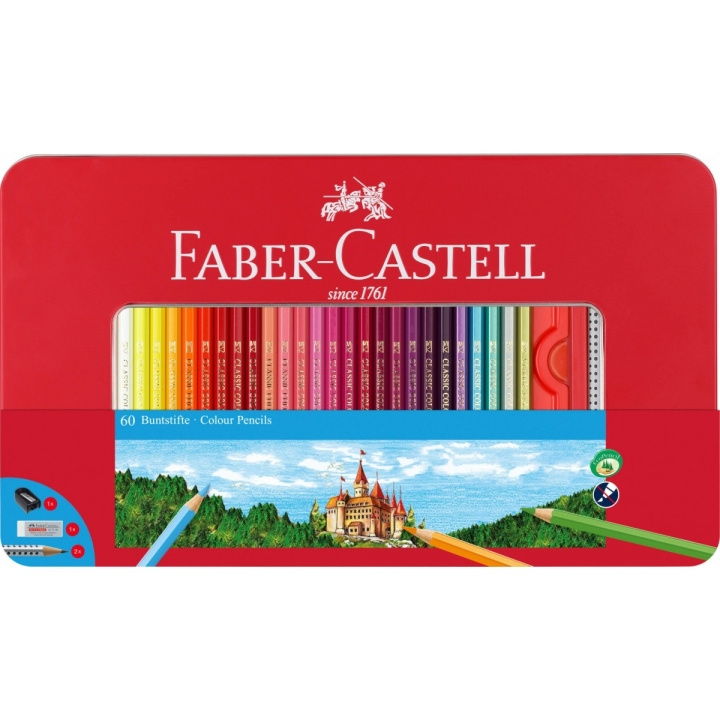 Faber-Castell Kuusikulmaiset värikynät 60 kpl (115894) ryhmässä URHEILU, VAPAA-AIKA JA HARRASTUS / Harrastus / Maalaa ja piirrä / Kynät, liidut ja tussit @ TP E-commerce Nordic AB (D14012)