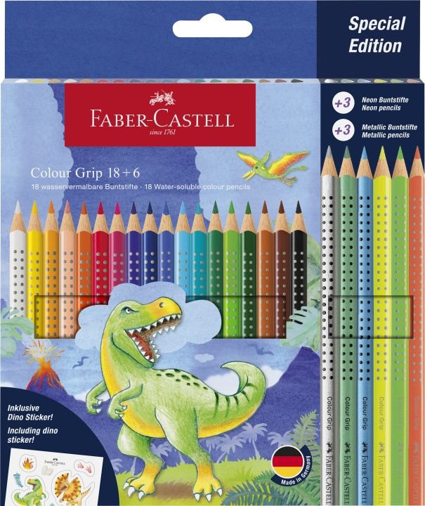 Faber-Castell CP väri kahva dinosaurus 18+6 (201546) ryhmässä URHEILU, VAPAA-AIKA JA HARRASTUS / Harrastus / Maalaa ja piirrä / Kynät, liidut ja tussit @ TP E-commerce Nordic AB (D14040)