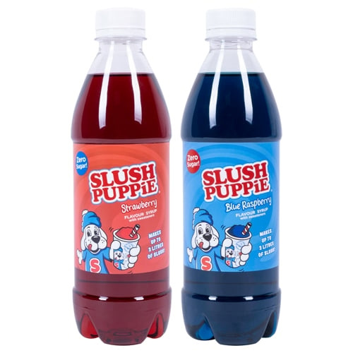 Fizz Creations SLUSH PUPPiE Zero Sugar 2 pakkaus siirappeja - Sininen vadelma ja mansikka - 500ml ryhmässä KOTI, TALOUS JA PUUTARHA / Keittiövälineet / Viini & Juoma-tarvikkeet @ TP E-commerce Nordic AB (D14057)