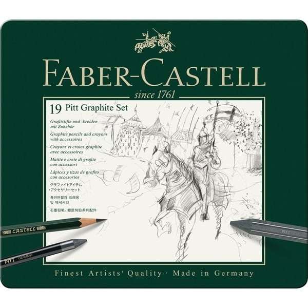 Faber-Castell Pitt grafiittipurkki 19 kpl (112973) ryhmässä URHEILU, VAPAA-AIKA JA HARRASTUS / Harrastus / Maalaa ja piirrä / Kynät, liidut ja tussit @ TP E-commerce Nordic AB (D14126)