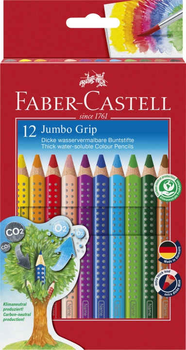 Faber-Castell Värikynä Jumbo Grip 12 kpl (110912) ryhmässä URHEILU, VAPAA-AIKA JA HARRASTUS / Harrastus / Maalaa ja piirrä / Kynät, liidut ja tussit @ TP E-commerce Nordic AB (D14172)