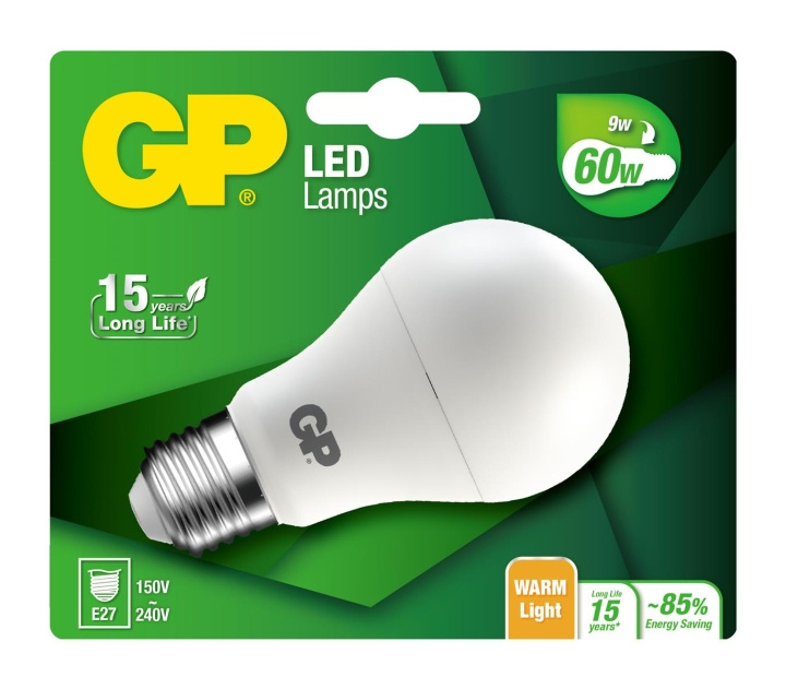 GP LED-lamppu Classic, E27, 9W (60W), 806lm ryhmässä KODINELEKTRONIIKKA / Valaistus / LED-lamput @ TP E-commerce Nordic AB (D14192)