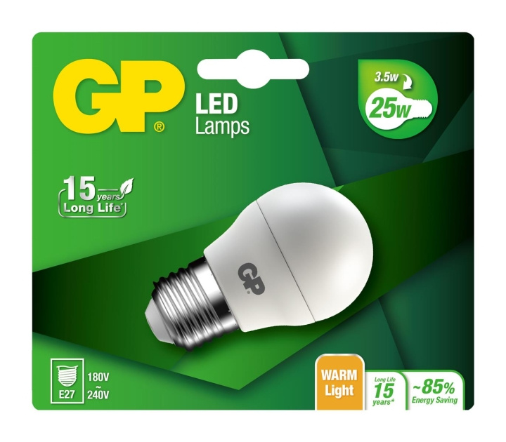 GP LED-valaisin Mini Globe, E27, 3.5W (25W), 250lm ryhmässä KODINELEKTRONIIKKA / Valaistus / LED-lamput @ TP E-commerce Nordic AB (D14210)