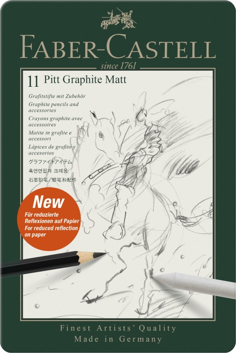 Faber-Castell Sarja Pitt Graphite Matt tinaa (11 kpl) (115220) ryhmässä URHEILU, VAPAA-AIKA JA HARRASTUS / Harrastus / Maalaa ja piirrä / Kynät, liidut ja tussit @ TP E-commerce Nordic AB (D14260)