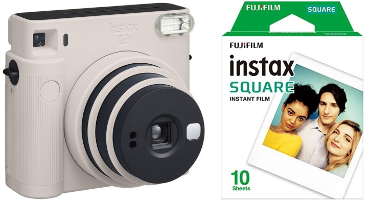 Fuji Instax pikakamera SQ1 + 10 kuvaa - valkoinen ryhmässä KODINELEKTRONIIKKA / Valokuvat & Videot / Valokuvauslaitteet @ TP E-commerce Nordic AB (D14413)