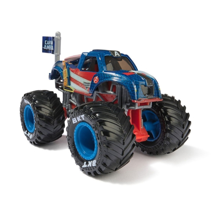 Monster Jam 1:64 Marvel Single Packs - Kapteeni Amerikka ryhmässä LELUT, TUOTTEET LAPSILLE JA VAUVOILLE / Leikkikalut, Askartelu &Pelit / Leikkiautot @ TP E-commerce Nordic AB (D15643)